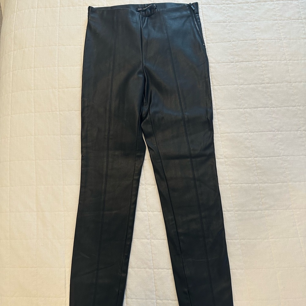 Faux leather pants
